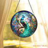 Peacock Stained Glass SunCatcher Peacock Window Hanging Gift Bird Lover Decor Peacock Ornament Garden Decor Mother’s